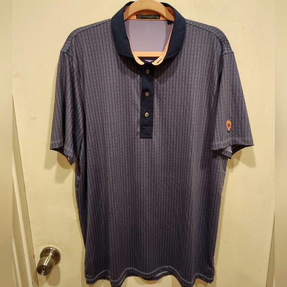 Greyson Men's Sienna Antlerbone Pattern Polo Shirt Sz L-Performance Golf Casual - Picture 1 of 7